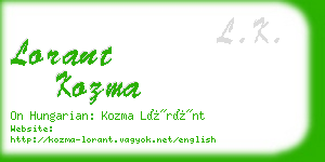 lorant kozma business card